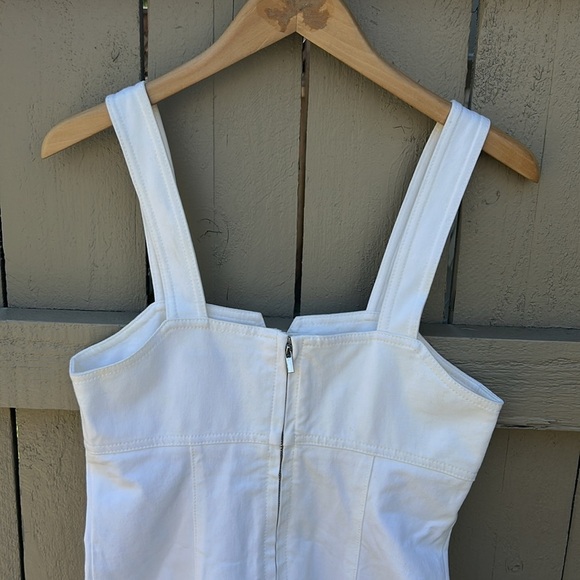 Derek Lam 10 Cosby White Denim Mini Dress Bodycon Sleeveless Spring Summer Sz 4 - Picture 7 of 7